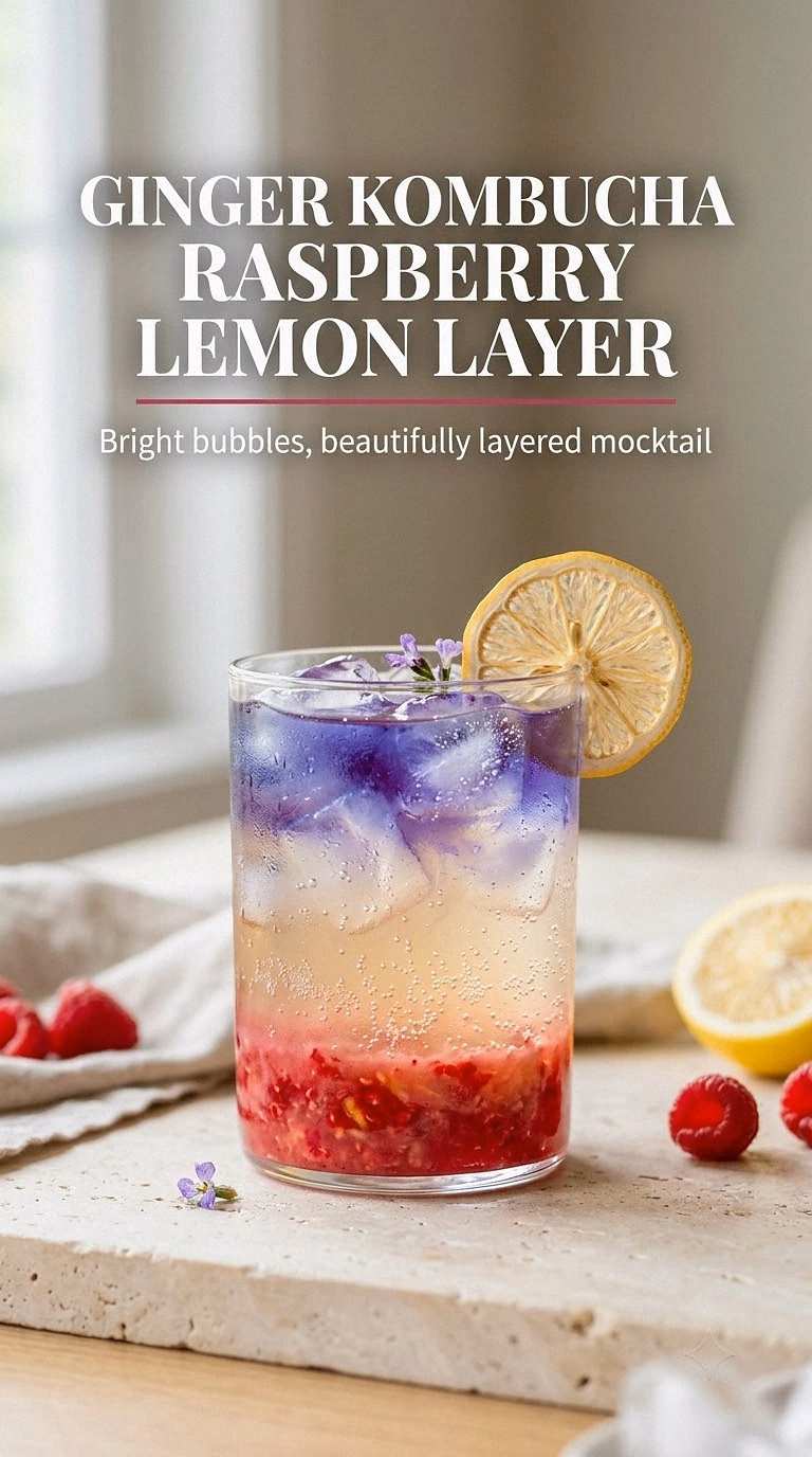 Ginger Kombucha Raspberry Lemon Layer