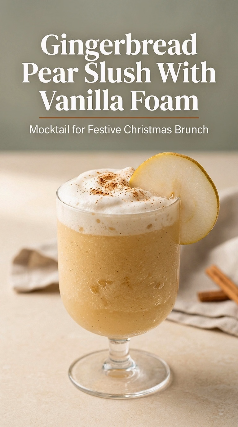 Gingerbread Pear Slush With Vanilla Foam