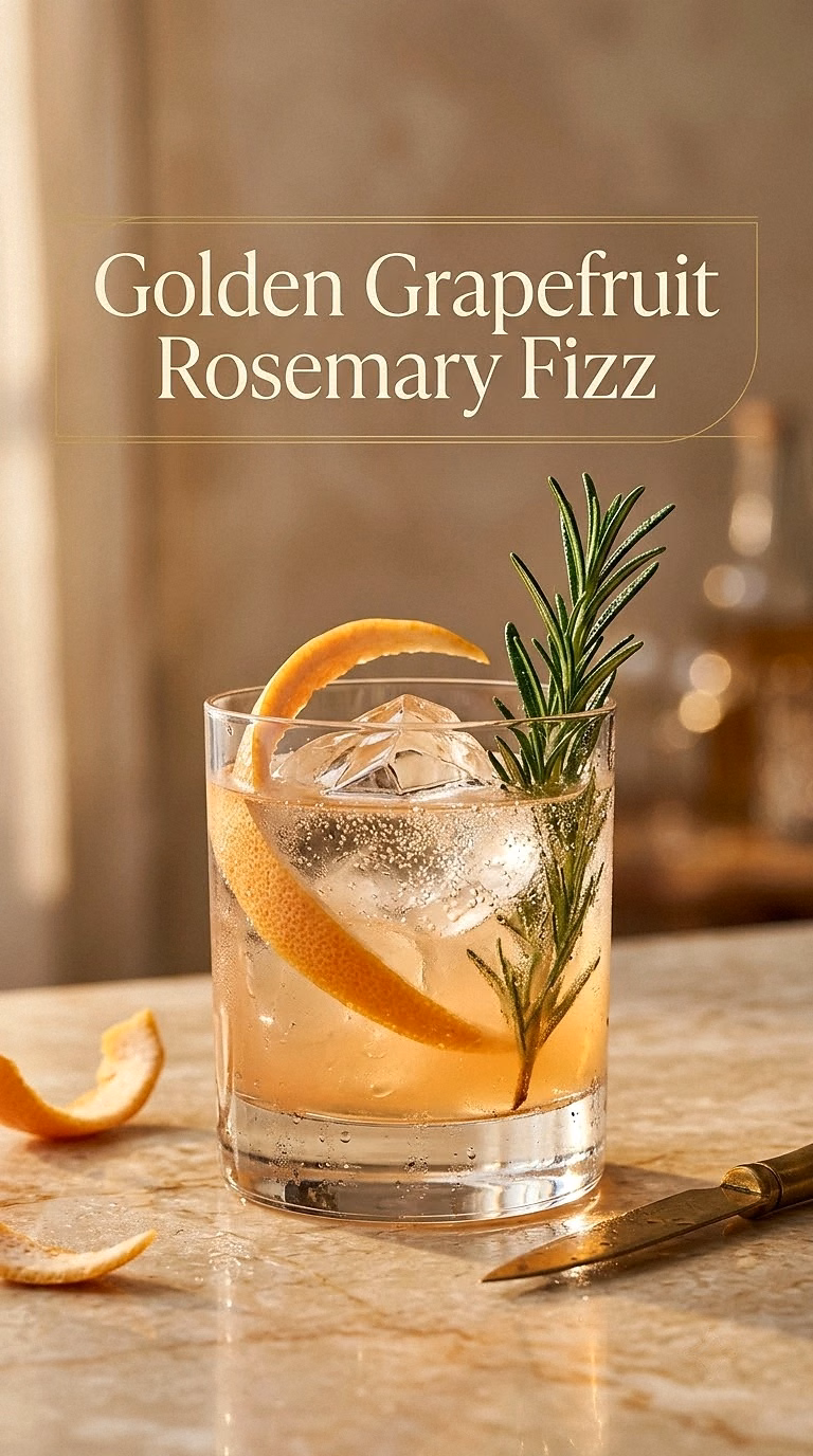 Golden Grapefruit Rosemary Fizz