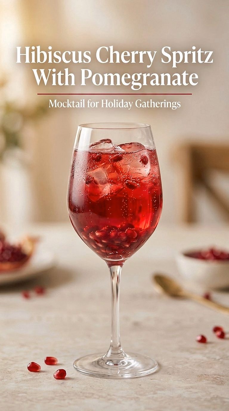 Hibiscus Cherry Spritz With Pomegranate