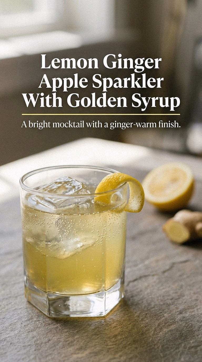 Lemon Ginger Apple Sparkler With Golden Syrup
