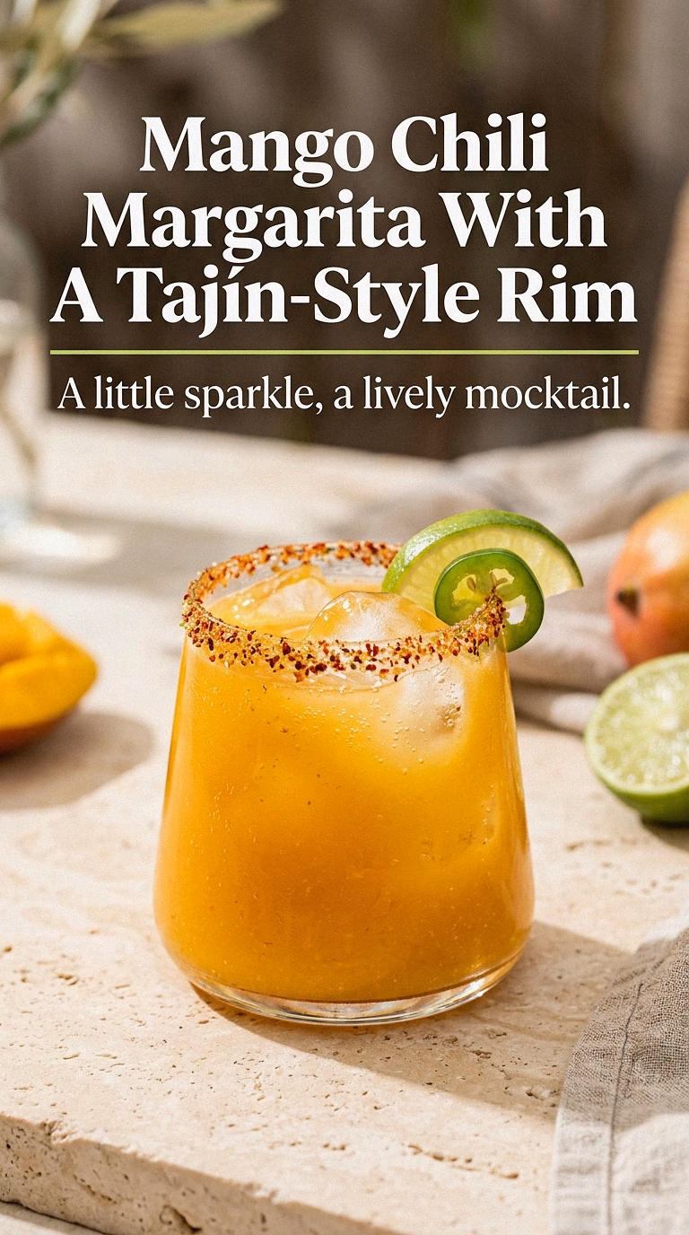 Mango Chili Margarita With A Tajín-Style Rim