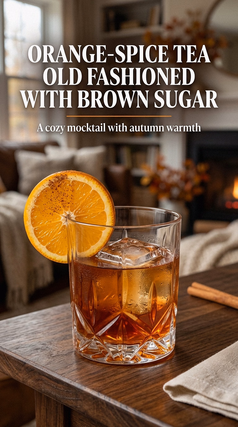 Orange-Spice Tea Old Fashioned With Brown Sugar