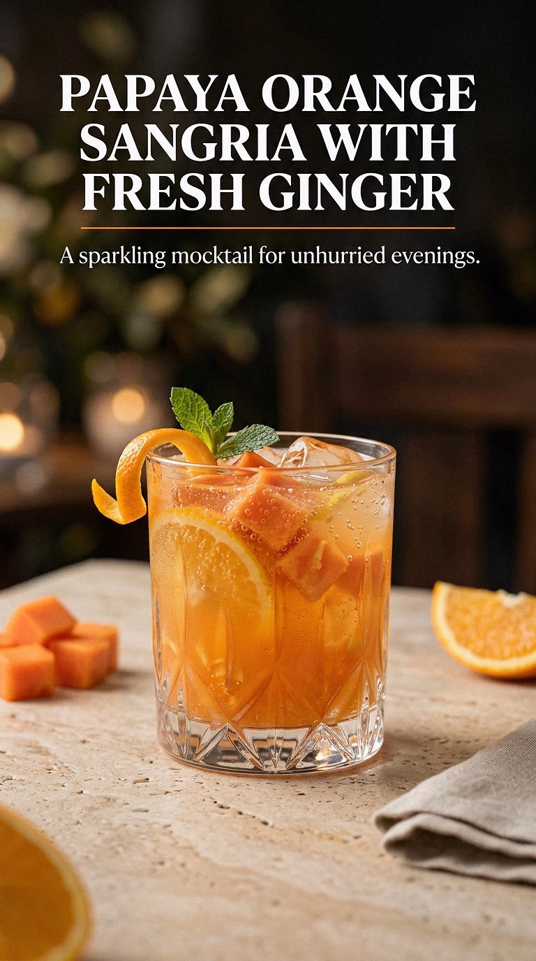 Papaya Orange Sangria With Fresh Ginger
