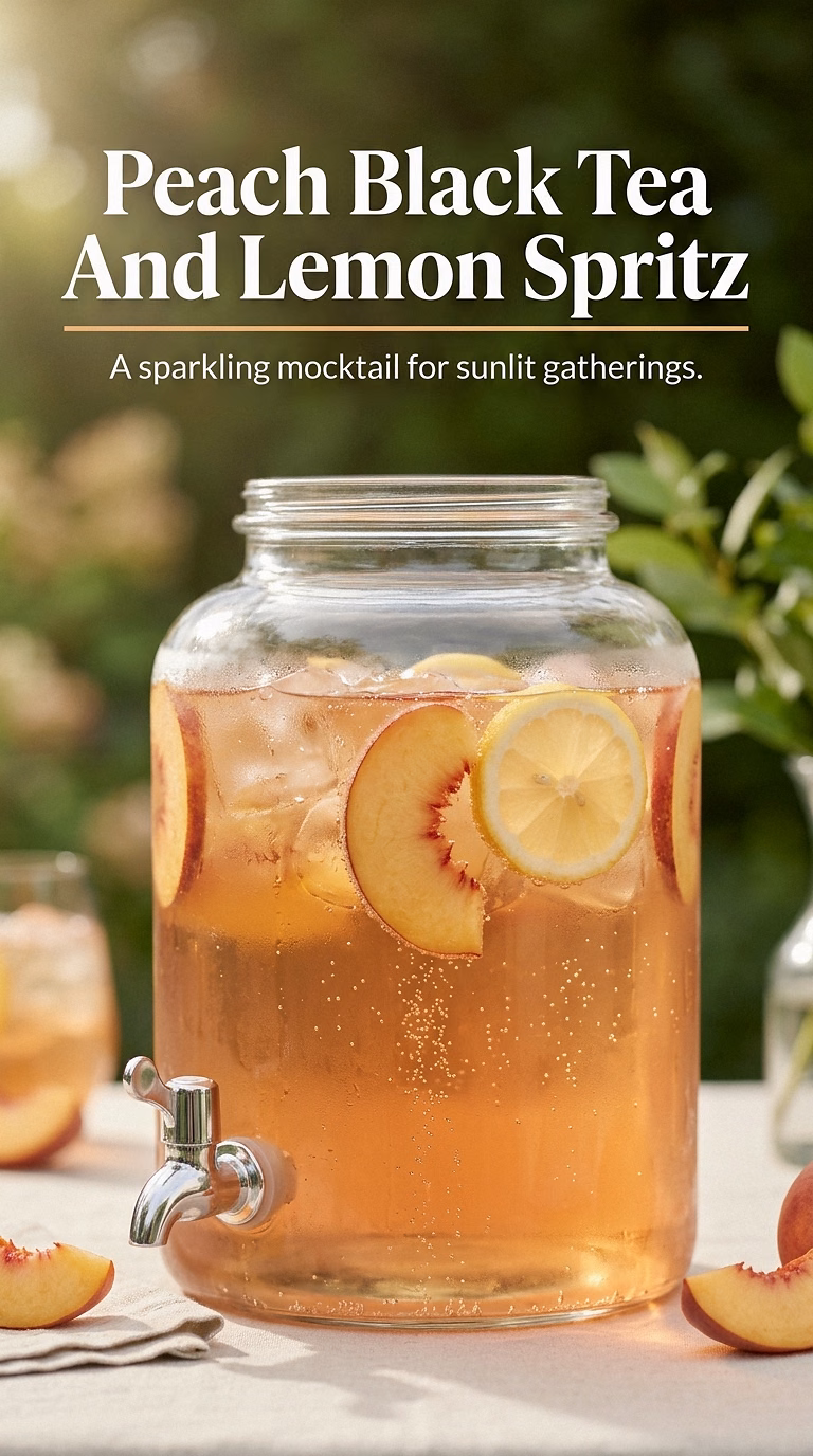 Peach Black Tea And Lemon Spritz