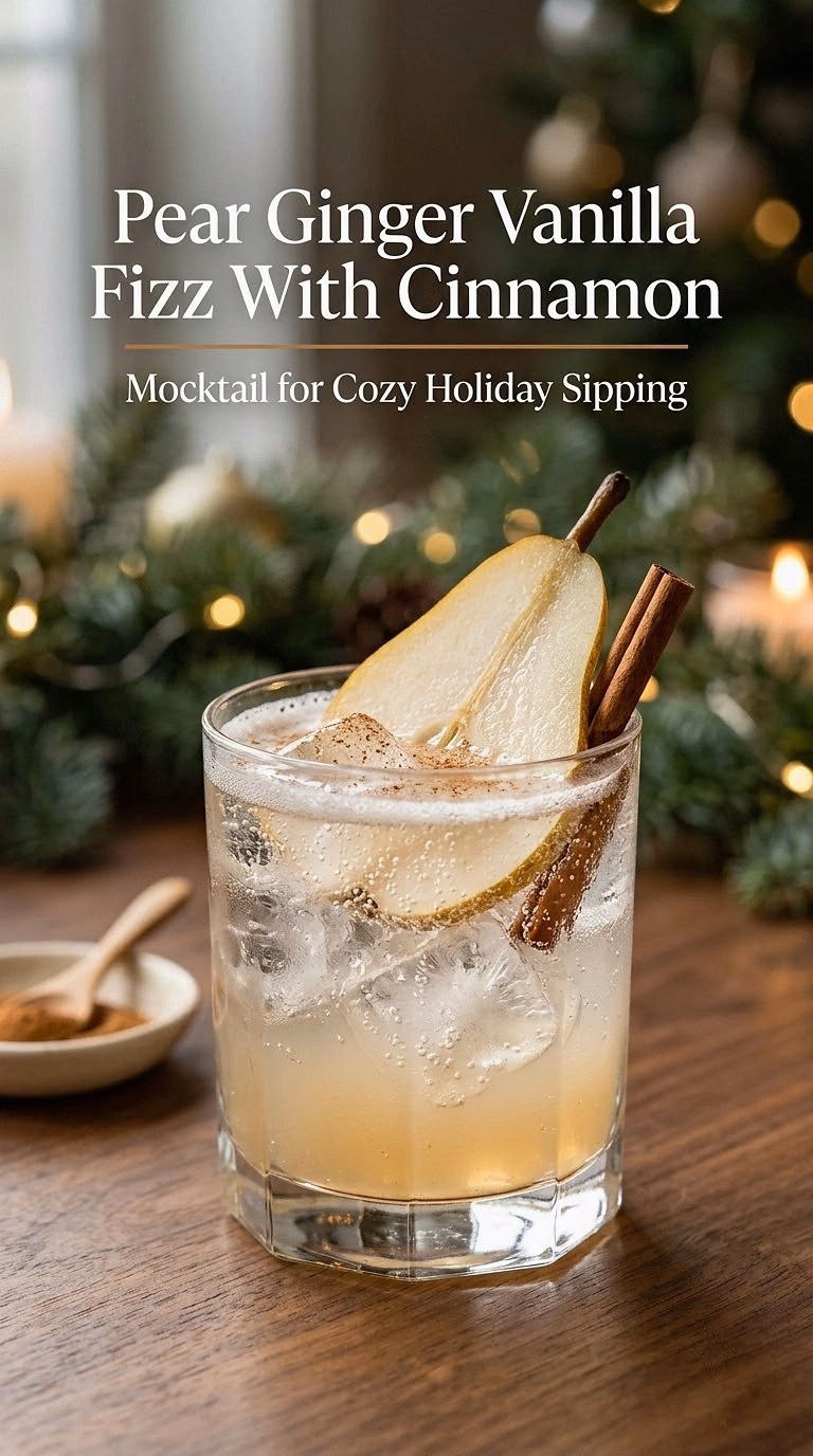 Pear Ginger Vanilla Fizz With Cinnamon