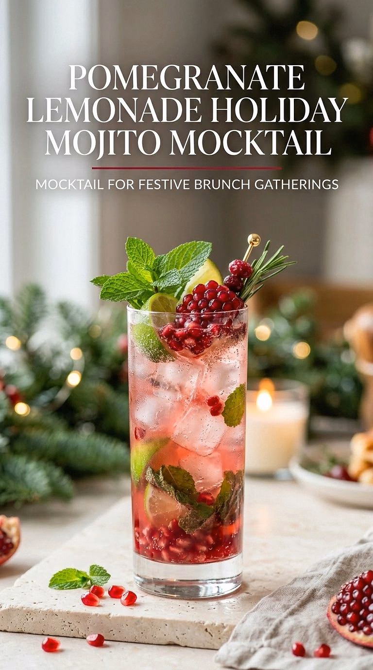 Pomegranate Lemonade Holiday Mojito Mocktail
