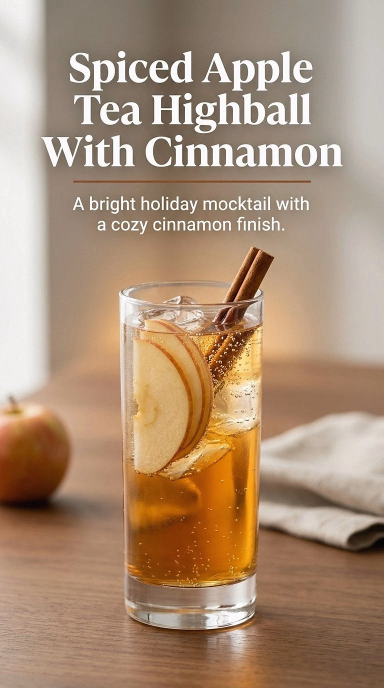 Spiced Apple Tea Highball With Cinnamon