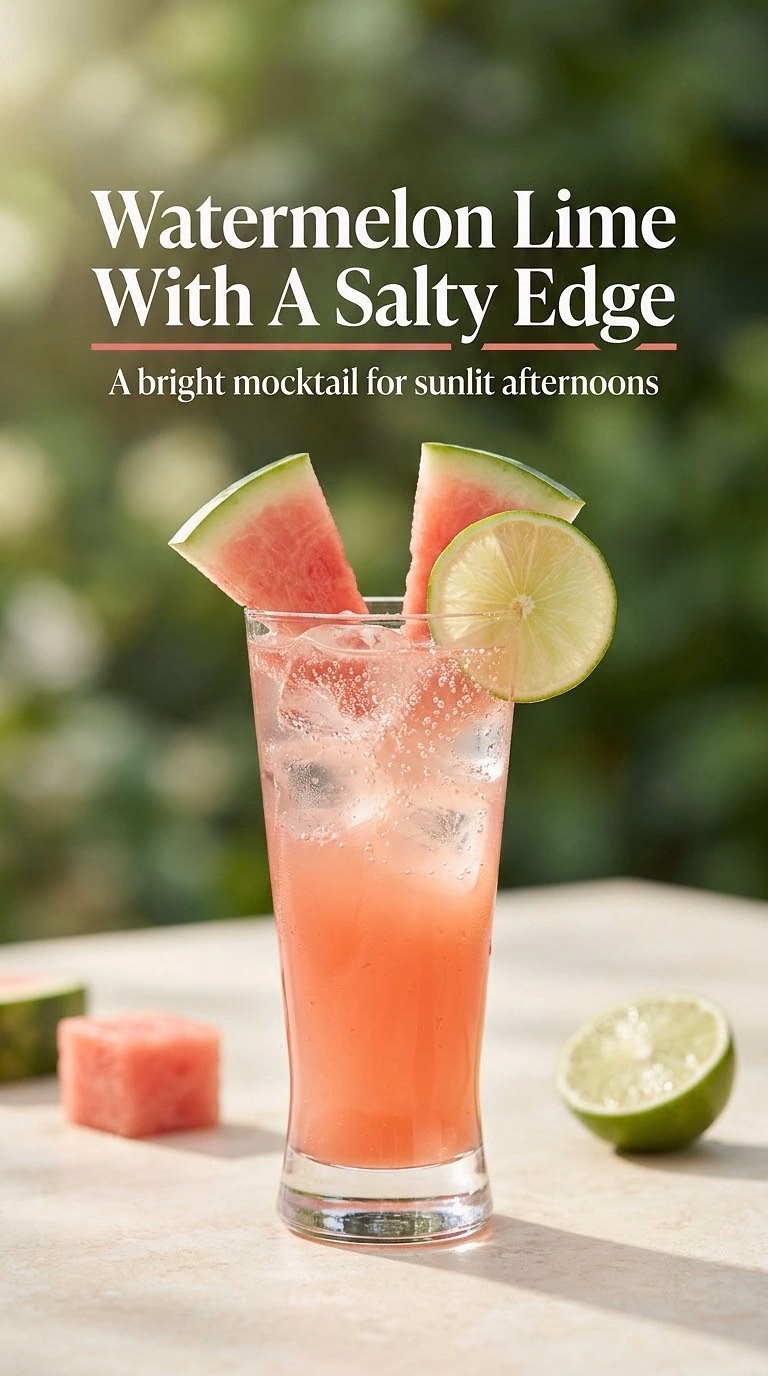 Watermelon Lime Cooler With A Salty Edge