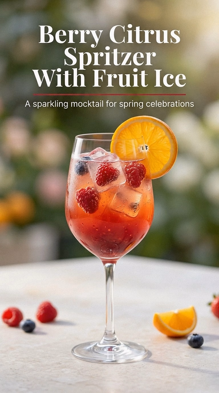 Berry Citrus Spritzer With Fruit Ice
