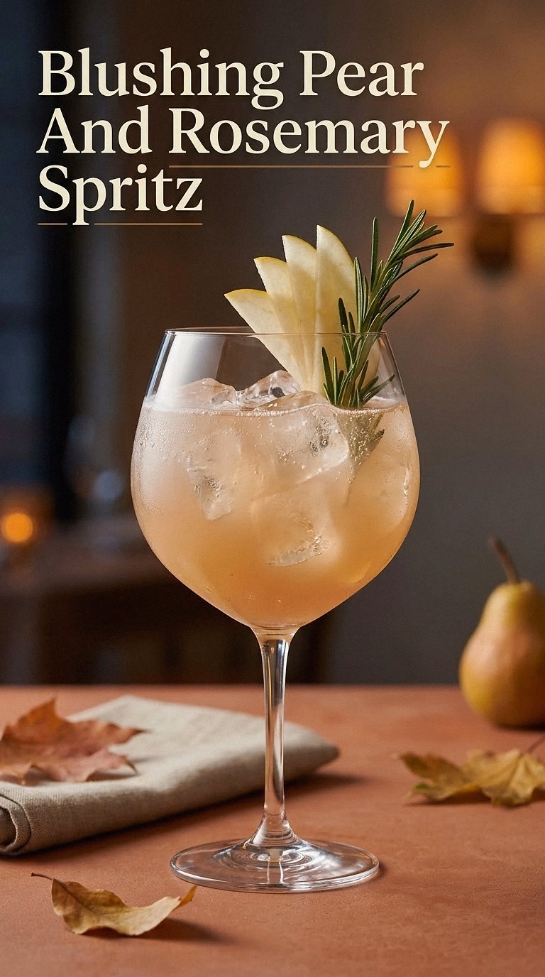 Blushing Pear And Rosemary Spritz