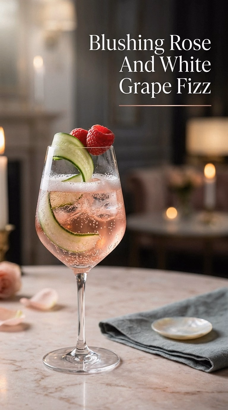 Blushing Rose And White Grape Fizz