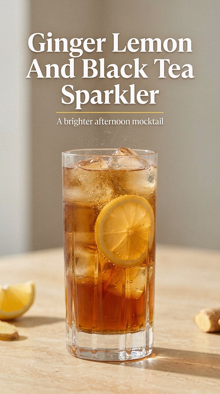 Ginger Lemon And Black Tea Sparkler