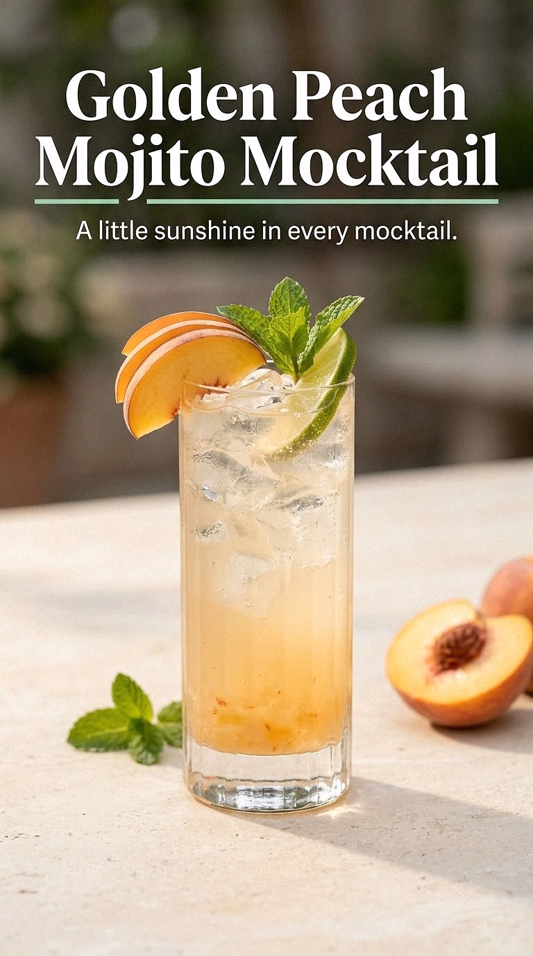 Golden Peach Mojito Mocktail