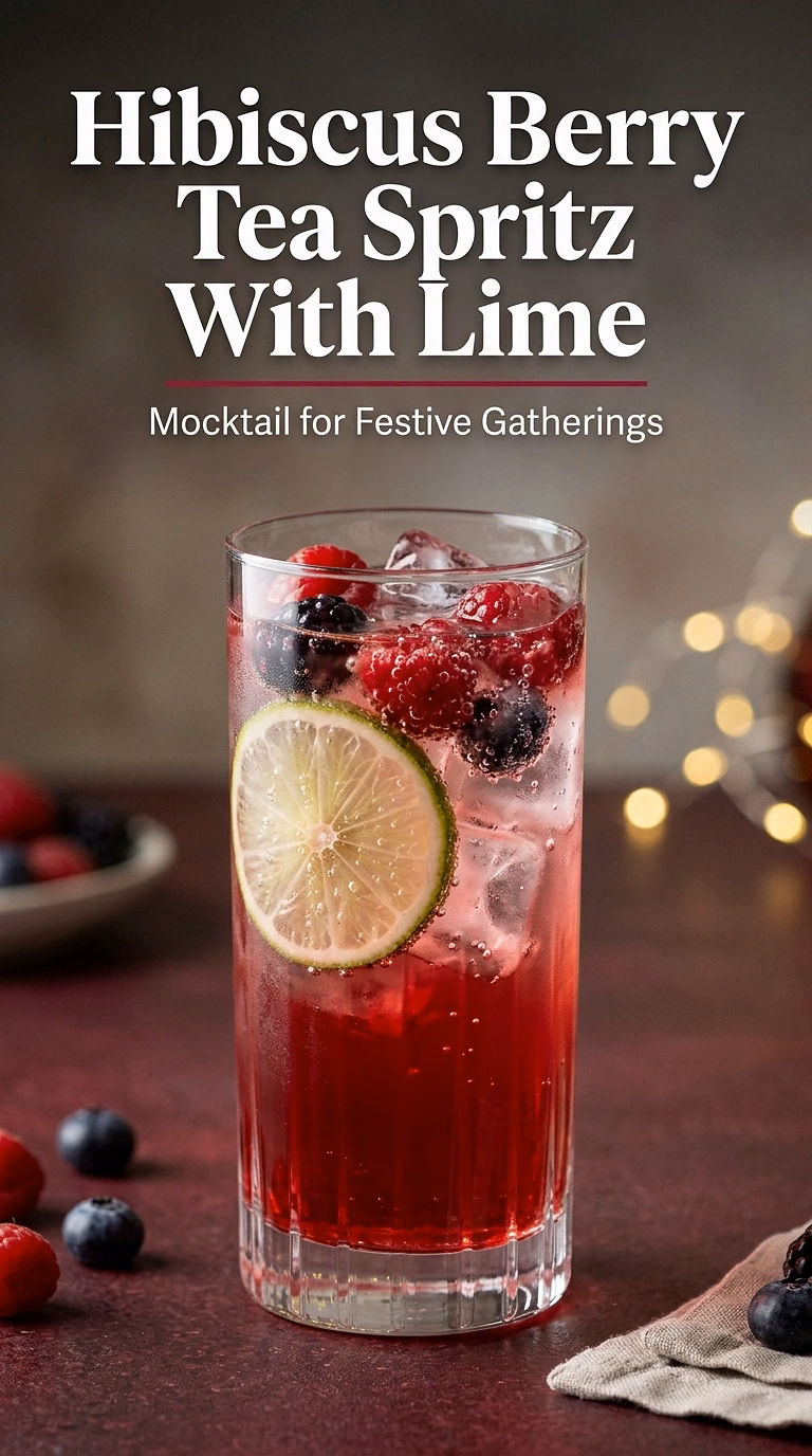 Hibiscus Berry Tea Spritz With Lime