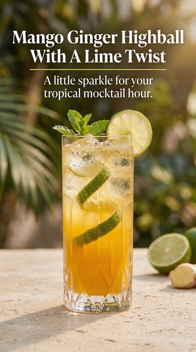 Mango Ginger Highball With A Lime Twist