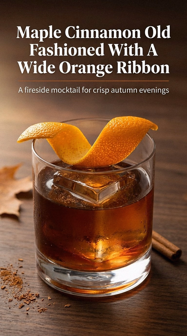 Maple Cinnamon Old Fashioned With A Wide Orange Ribbon