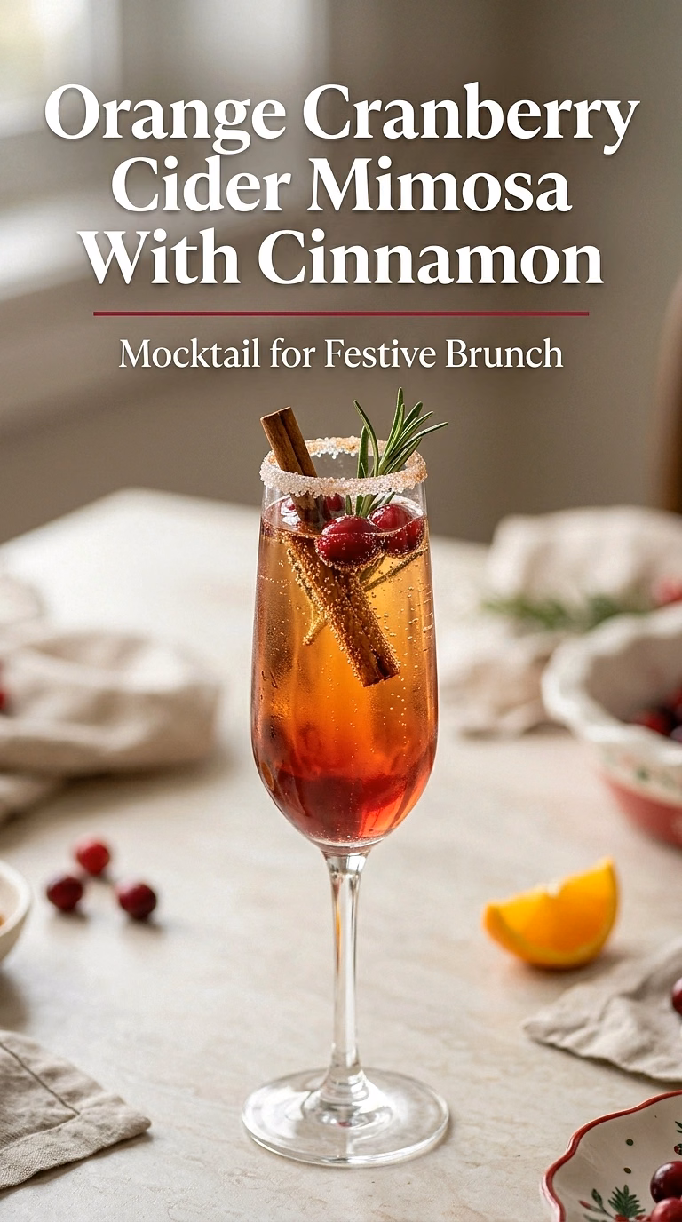 Orange Cranberry Cider Mimosa With Cinnamon
