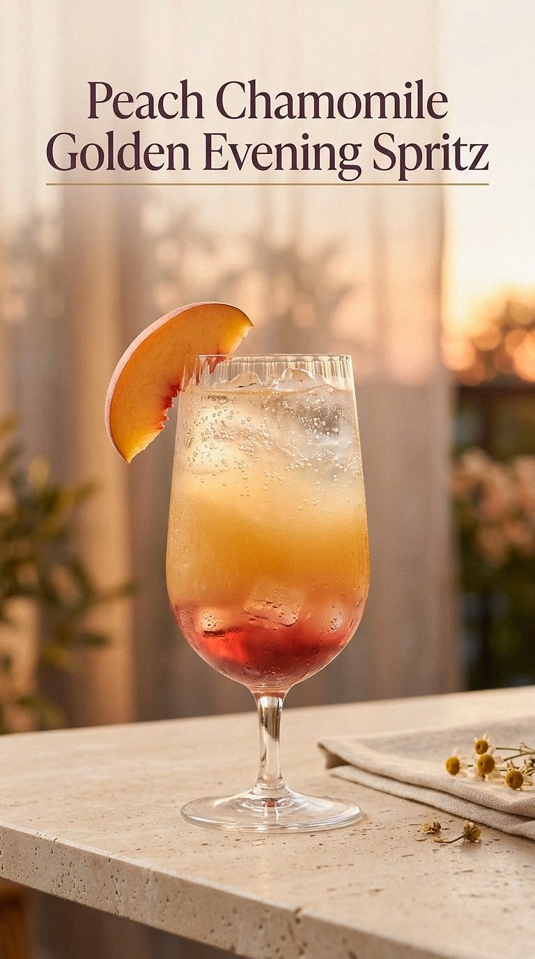 Peach Chamomile Golden Evening Spritz