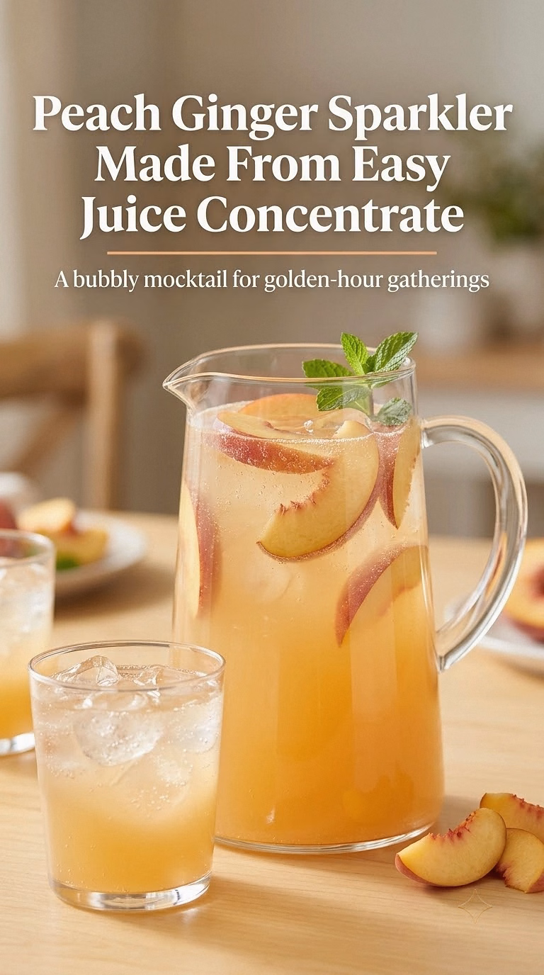 Peach Ginger Sparkler Made From Easy Juice Concentrate