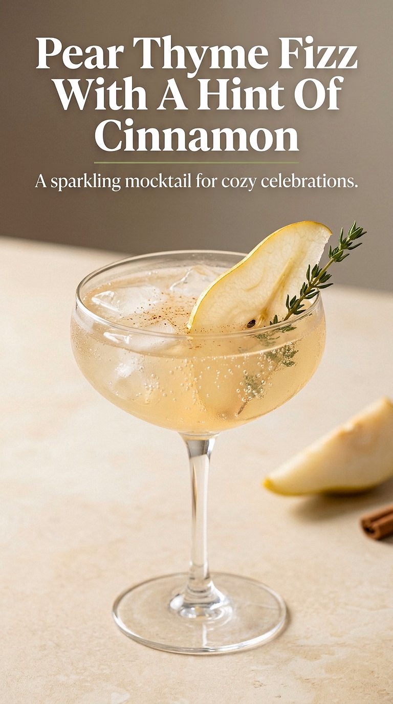 Pear Thyme Fizz With A Hint Of Cinnamon