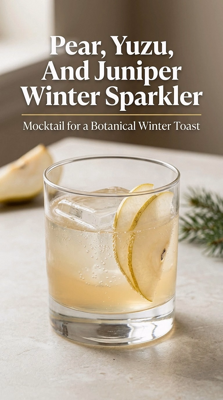 Pear, Yuzu, And Juniper Winter Sparkler