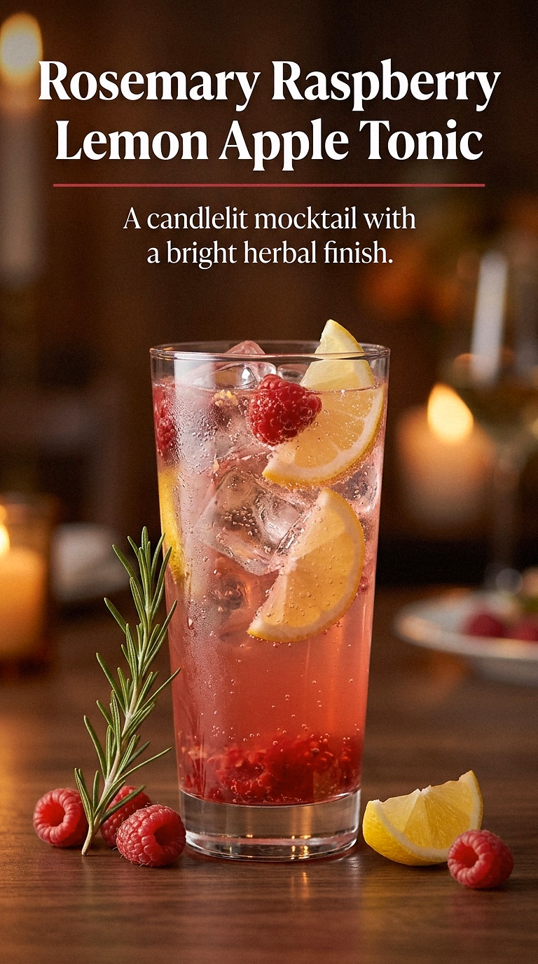 Rosemary Raspberry Lemon Apple Tonic