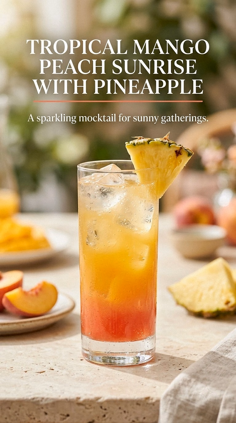 Tropical Mango Peach Sunrise With Pineapple