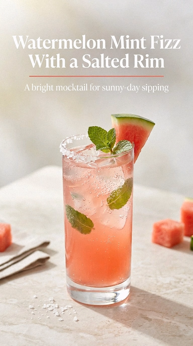 Watermelon Mint Fizz With a Salted Rim