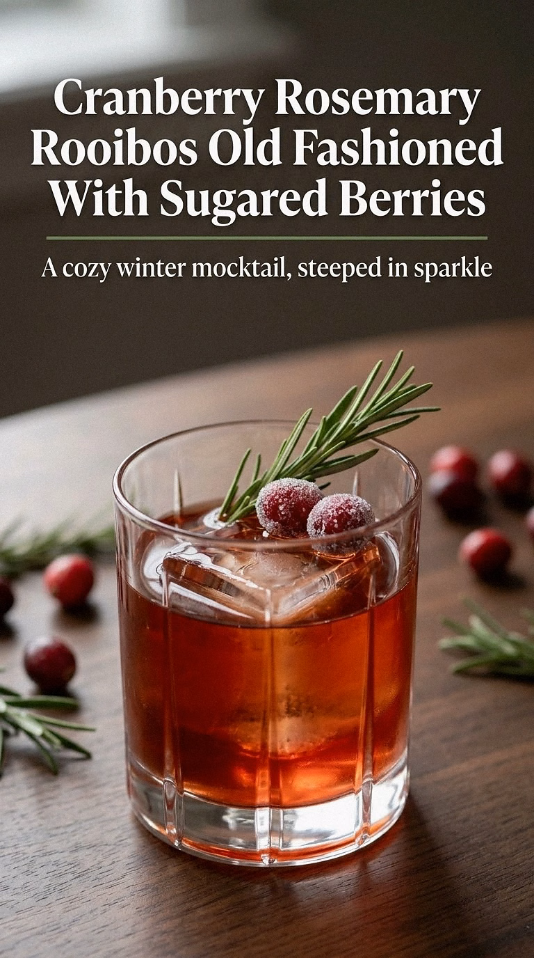 Cranberry Rosemary Rooibos Old Fashioned With Sugared Berries