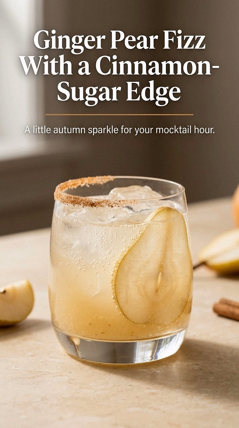 Ginger Pear Fizz With a Cinnamon-Sugar Edge