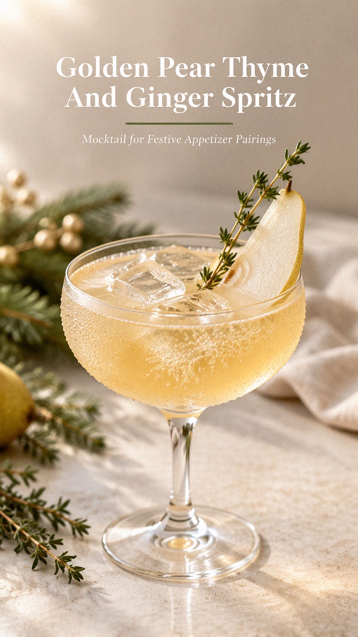 Golden Pear Thyme And Ginger Spritz