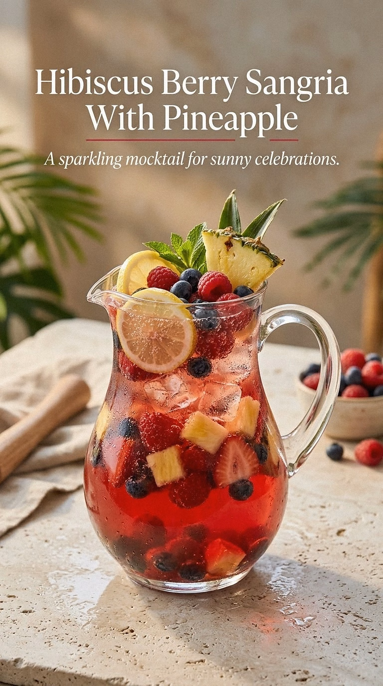 Hibiscus Berry Sangria With Pineapple