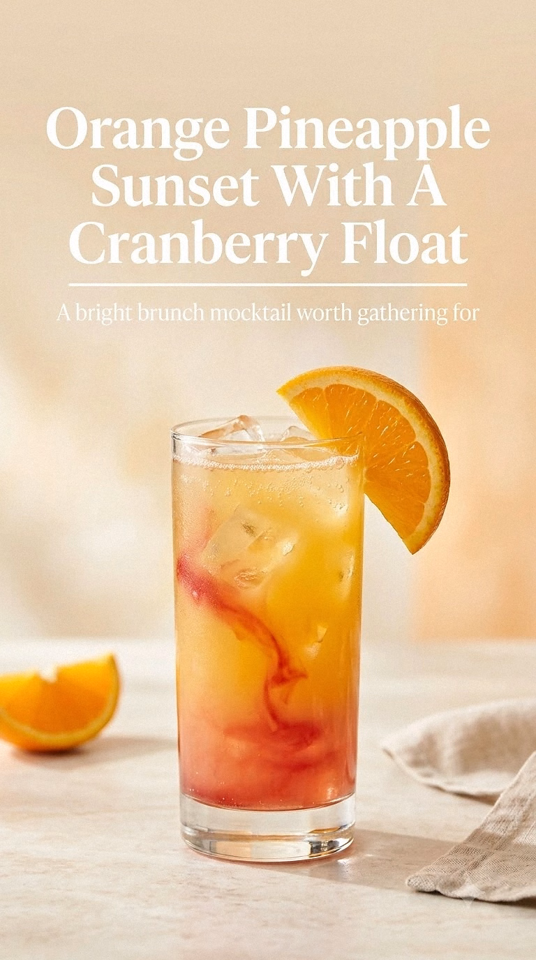 Orange Pineapple Sunset With A Cranberry Float