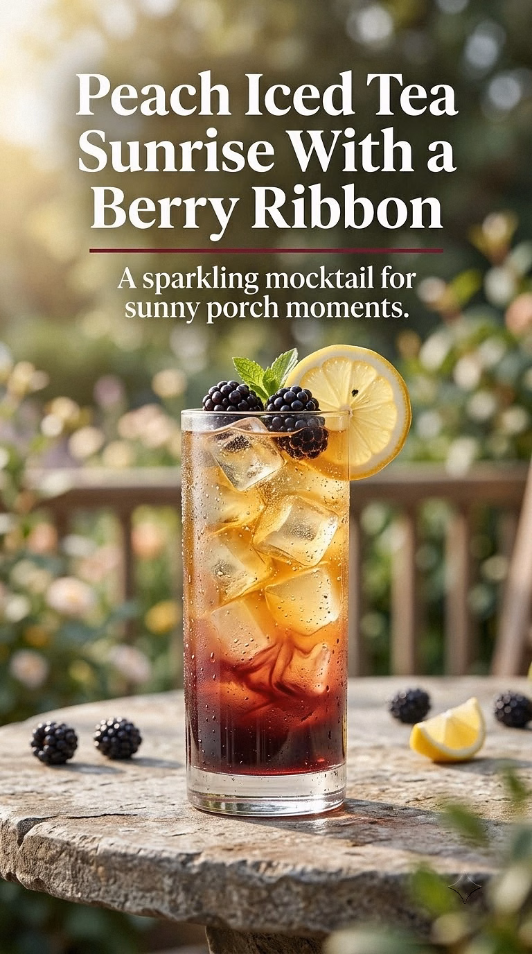 Peach Iced Tea Sunrise With a Berry Ribbon