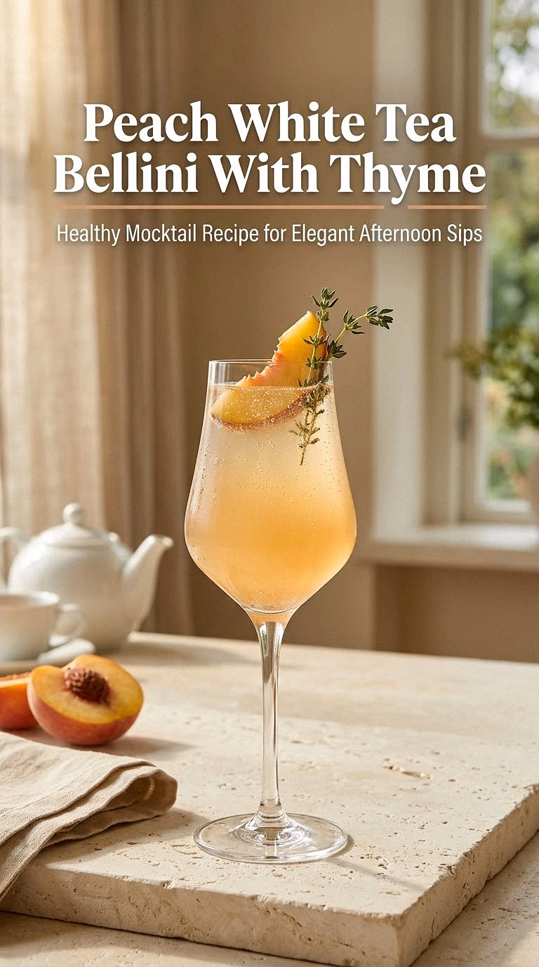 Peach White Tea Bellini With Thyme