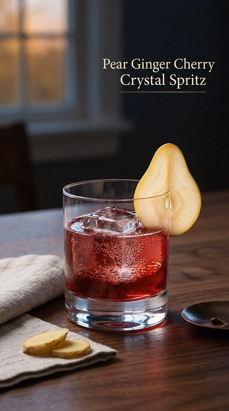 Pear Ginger Cherry Crystal Spritz