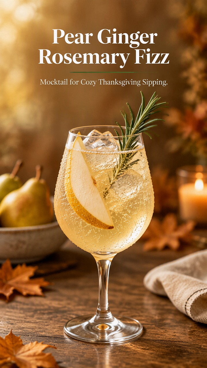 Pear Ginger Rosemary Fizz