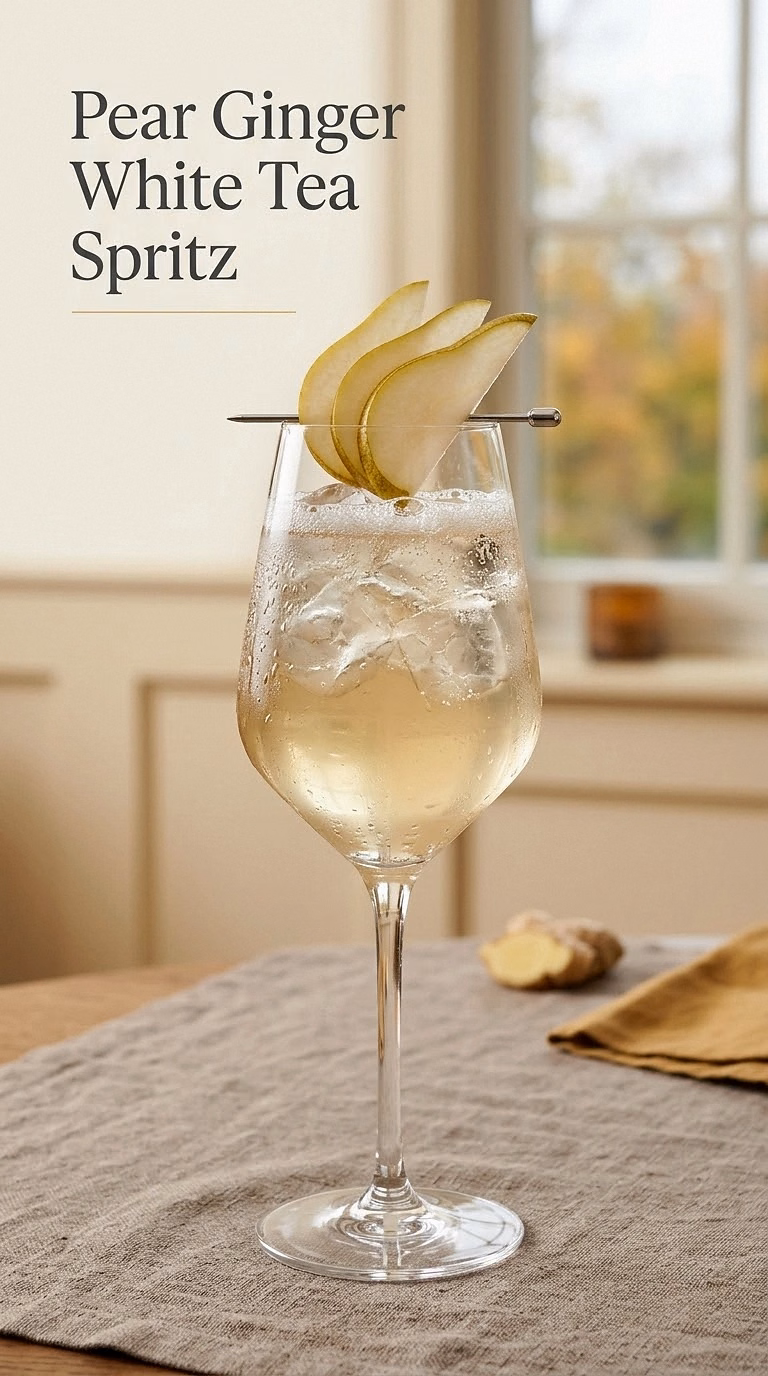 Pear Ginger White Tea Spritz
