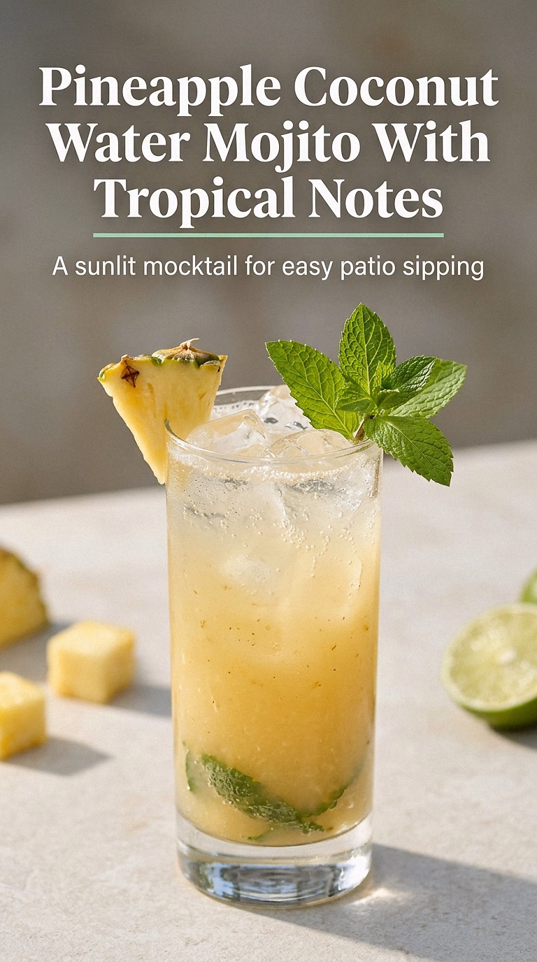 Pineapple Coconut Water Mojito With Tropical Notes