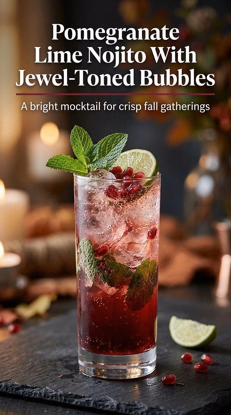 Pomegranate Lime Nojito With Jewel-Toned Bubbles