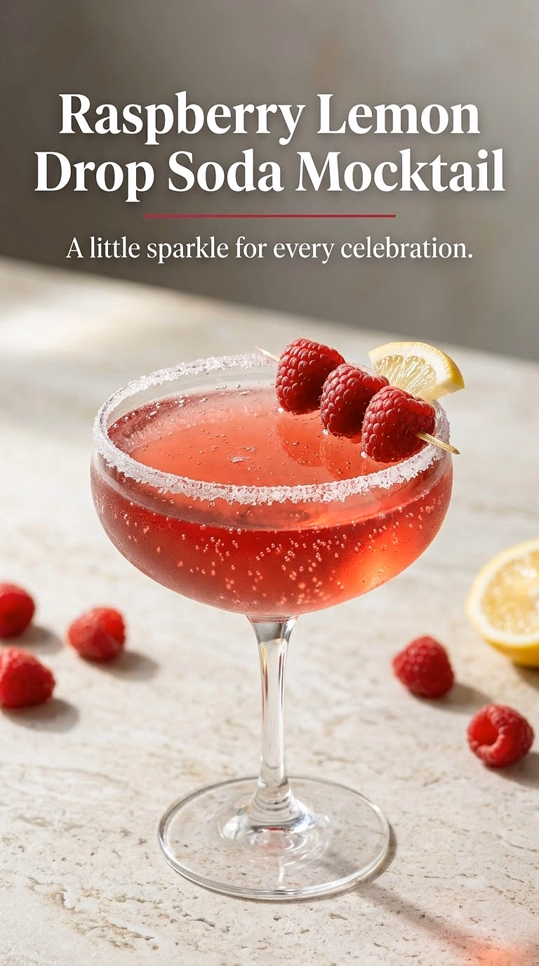 Raspberry Lemon Drop Soda Mocktail