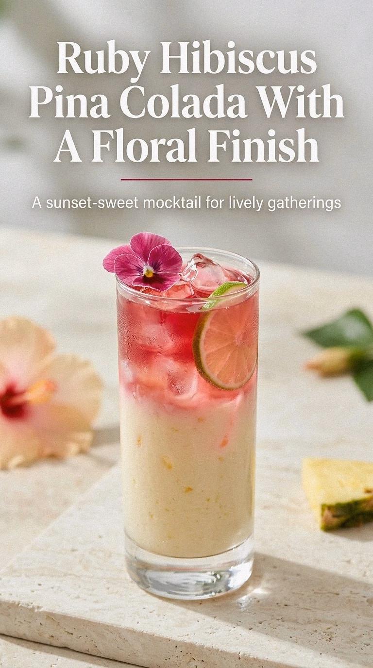 Ruby Hibiscus Pina Colada With A Floral Finish