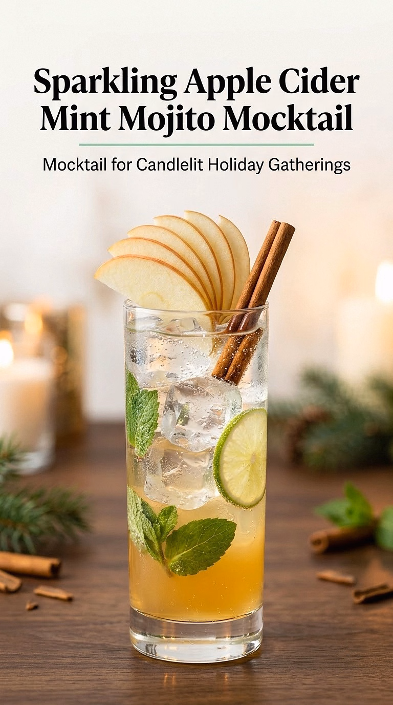 Sparkling Apple Cider Mint Mojito Mocktail