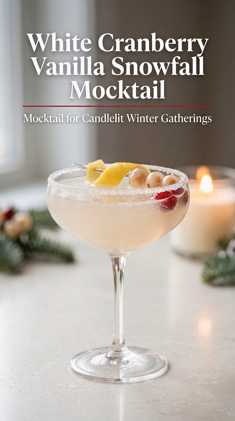 White Cranberry Vanilla Snowfall Mocktail