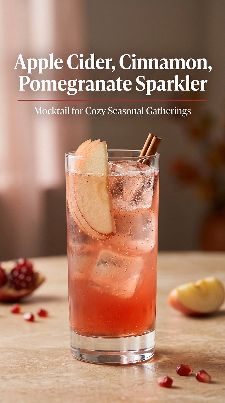 Apple Cider, Cinnamon, And Pomegranate Sparkler