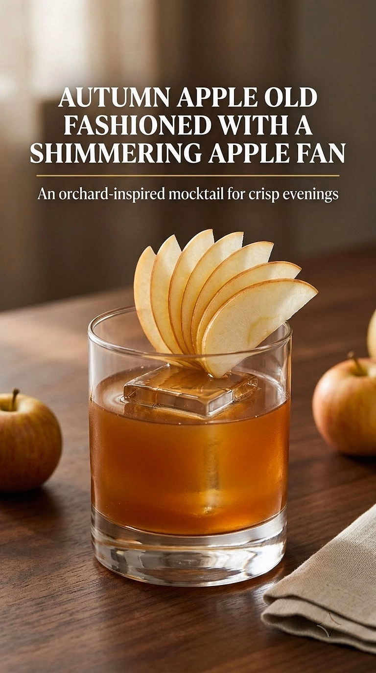 Autumn Apple Old Fashioned With A Shimmering Apple Fan