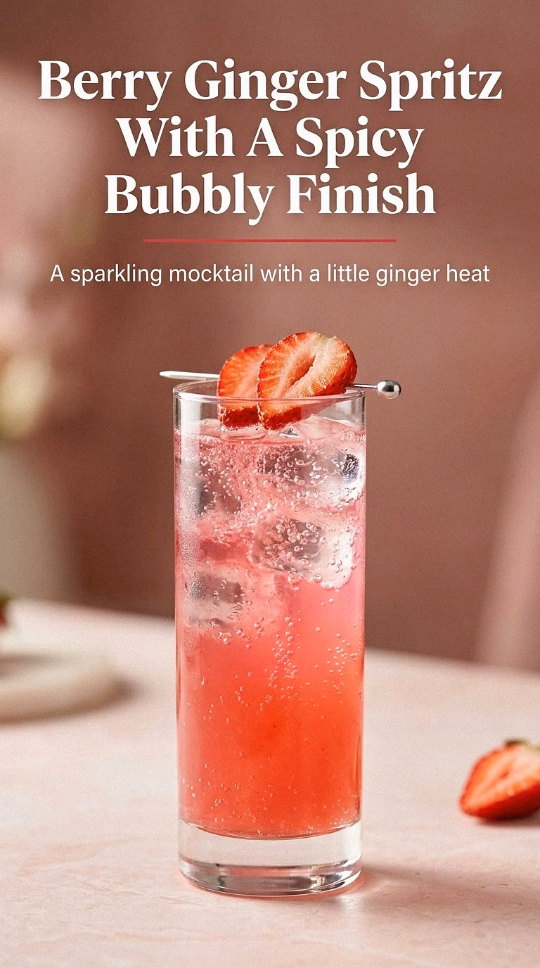 Berry Ginger Spritz With A Spicy Bubbly Finish
