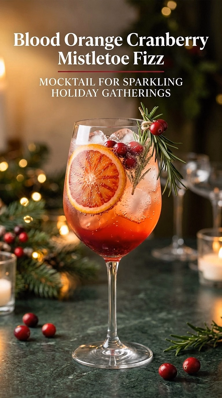 Blood Orange Cranberry Mistletoe Fizz