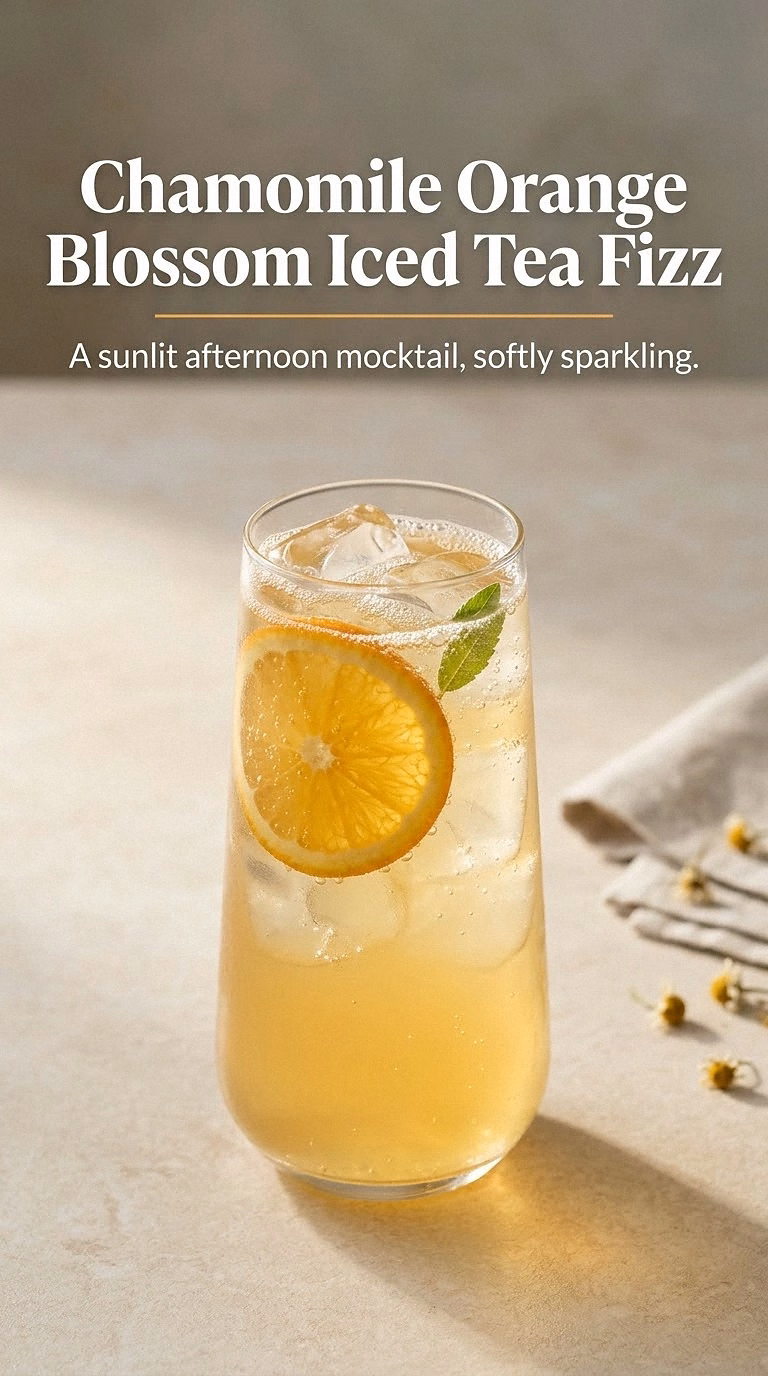 Chamomile Orange Blossom Iced Tea Fizz